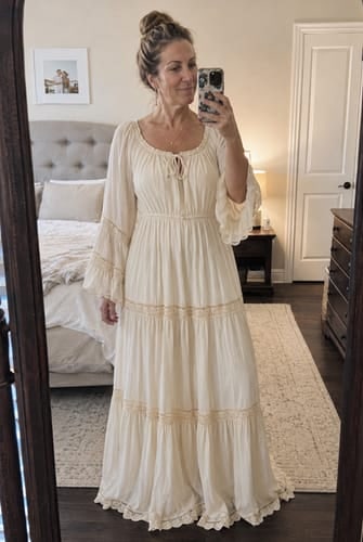 Customer photo of Georgia Off-Shoulder Tiered Maxi Dress