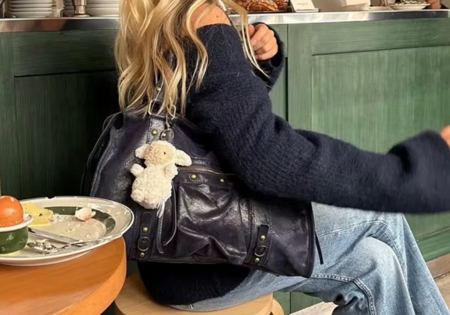 Customer photo of Ember Tassel Zip Leather Satchel