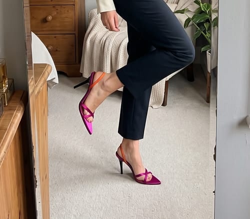 Customer photo of Alvarado Colorblock Strappy Stiletto Sandals