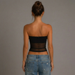 Mesh Panel Bandeau Crop Top