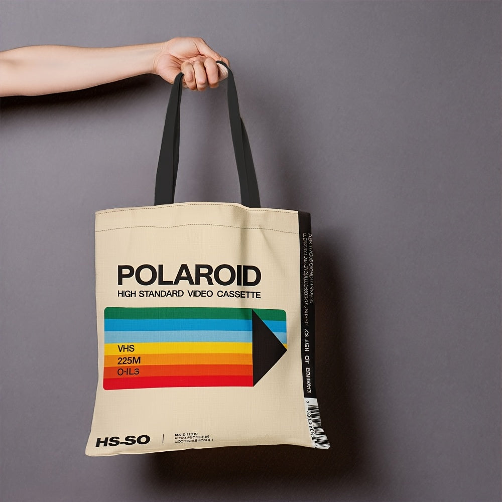 Polaroid-Inspired Vintage Canvas Tote Bag