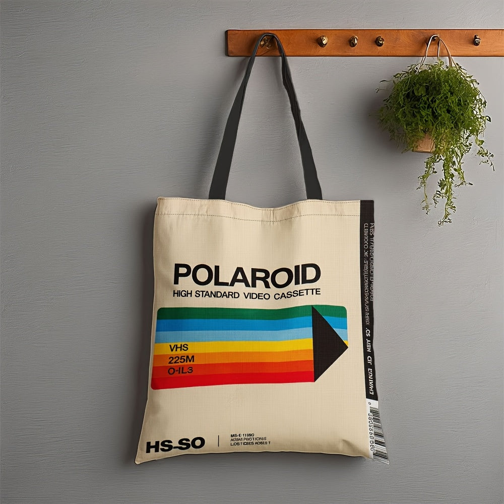 Polaroid-Inspired Vintage Canvas Tote Bag