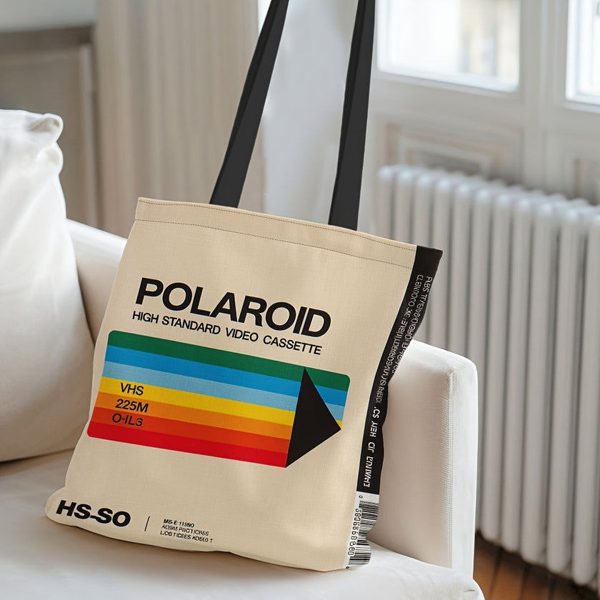 Polaroid-Inspired Vintage Canvas Tote Bag