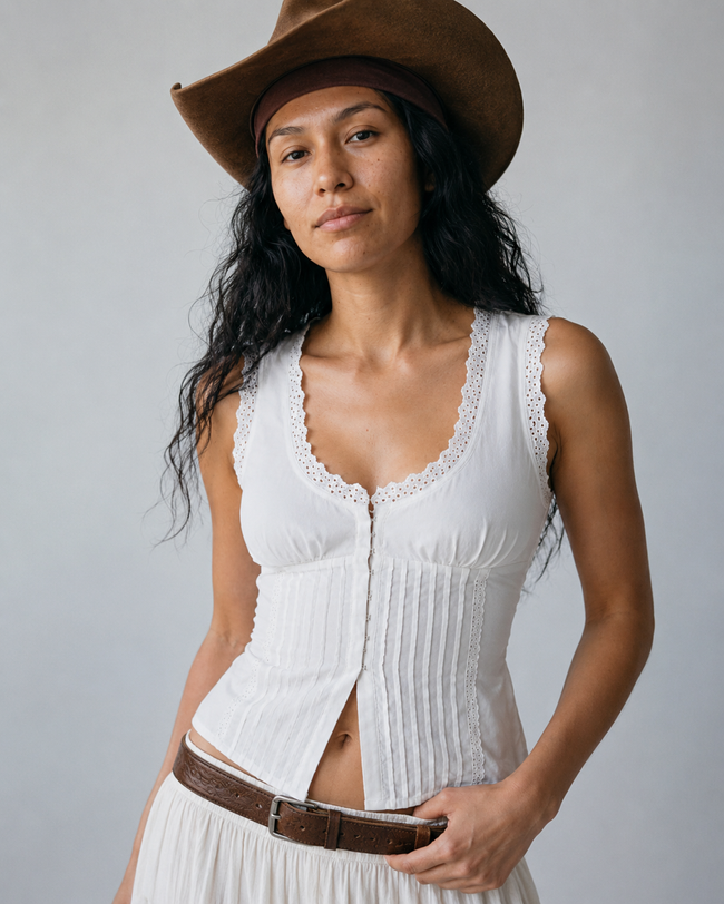 Delphine Eyelet Corset Top