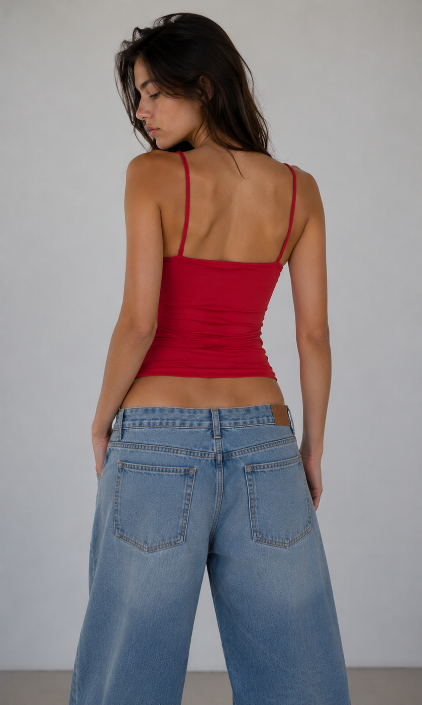 Deep V Ruched Crop Top