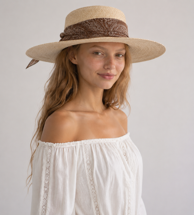 The Flat Crown Boater Hat