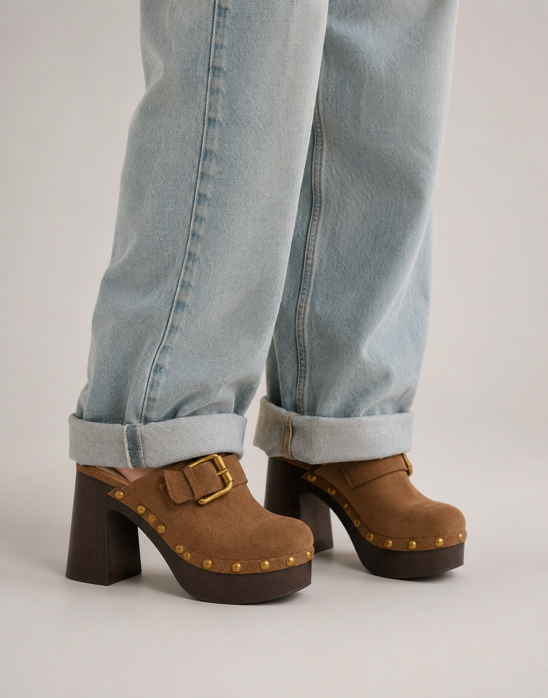 The Gold Buckle Platform Clog