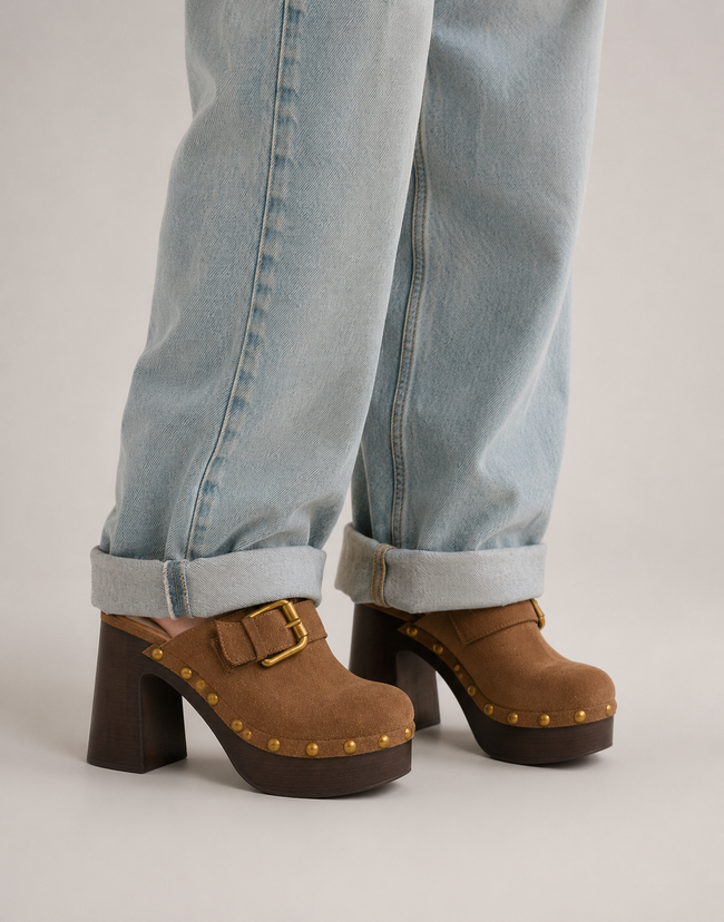 The Gold Buckle Platform Clog