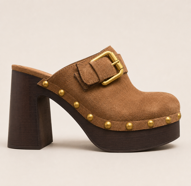 The Gold Buckle Platform Clog
