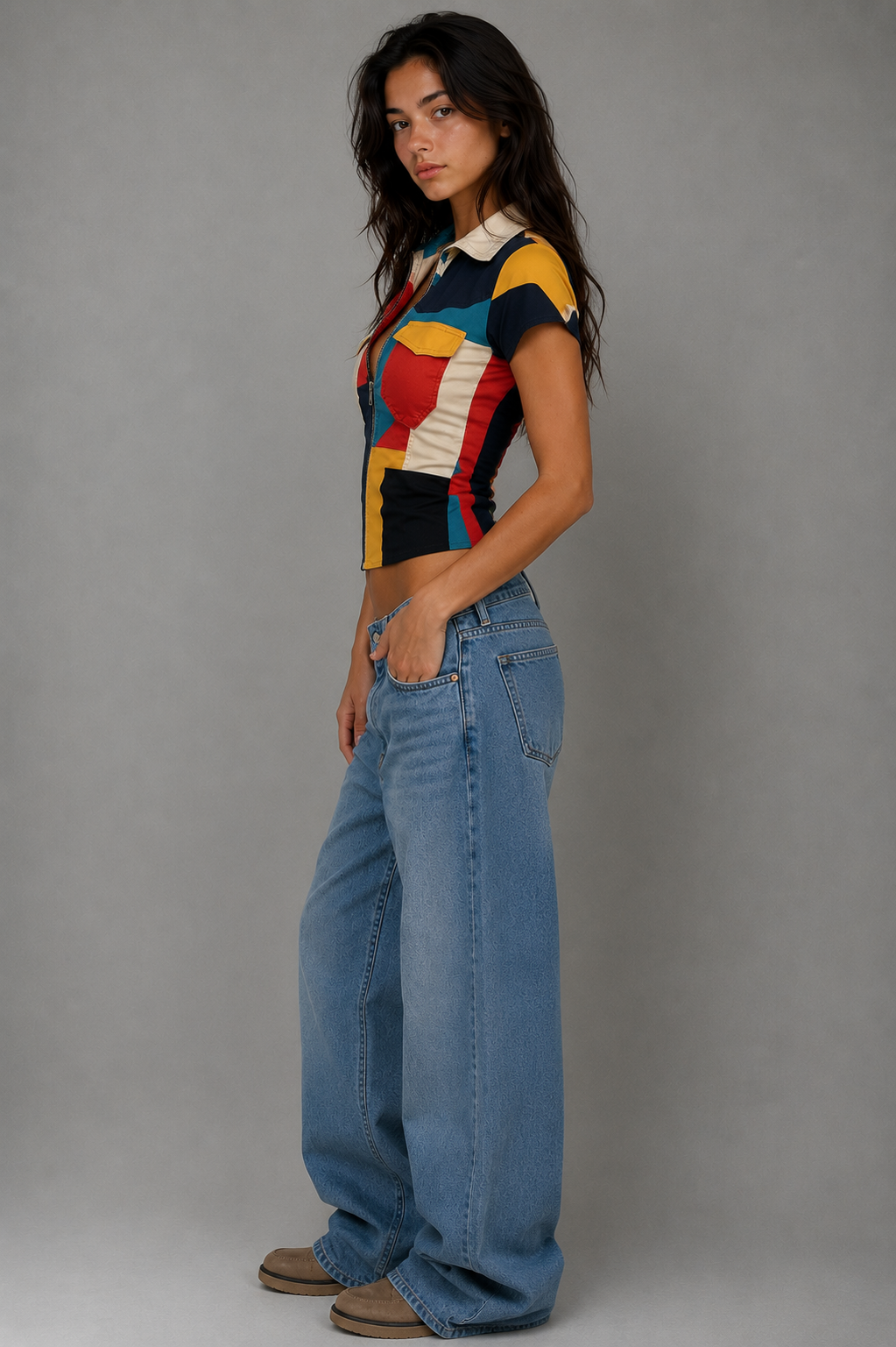 The Color Block Racer Top