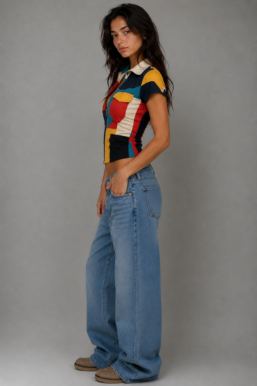 The Color Block Racer Top