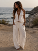 Sunset Halter Open Back Crop & Wide Leg Pants Set