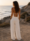 Sunset Halter Open Back Crop & Wide Leg Pants Set