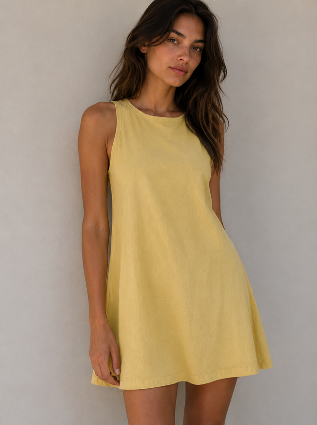 Relaxed Linen Blend Mini Dress