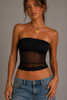 Mesh Panel Bandeau Crop Top