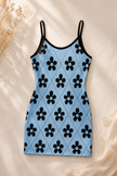 Floral Argyle Knit Mini Dress