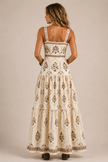 Floral Block Print Tiered Maxi Dress