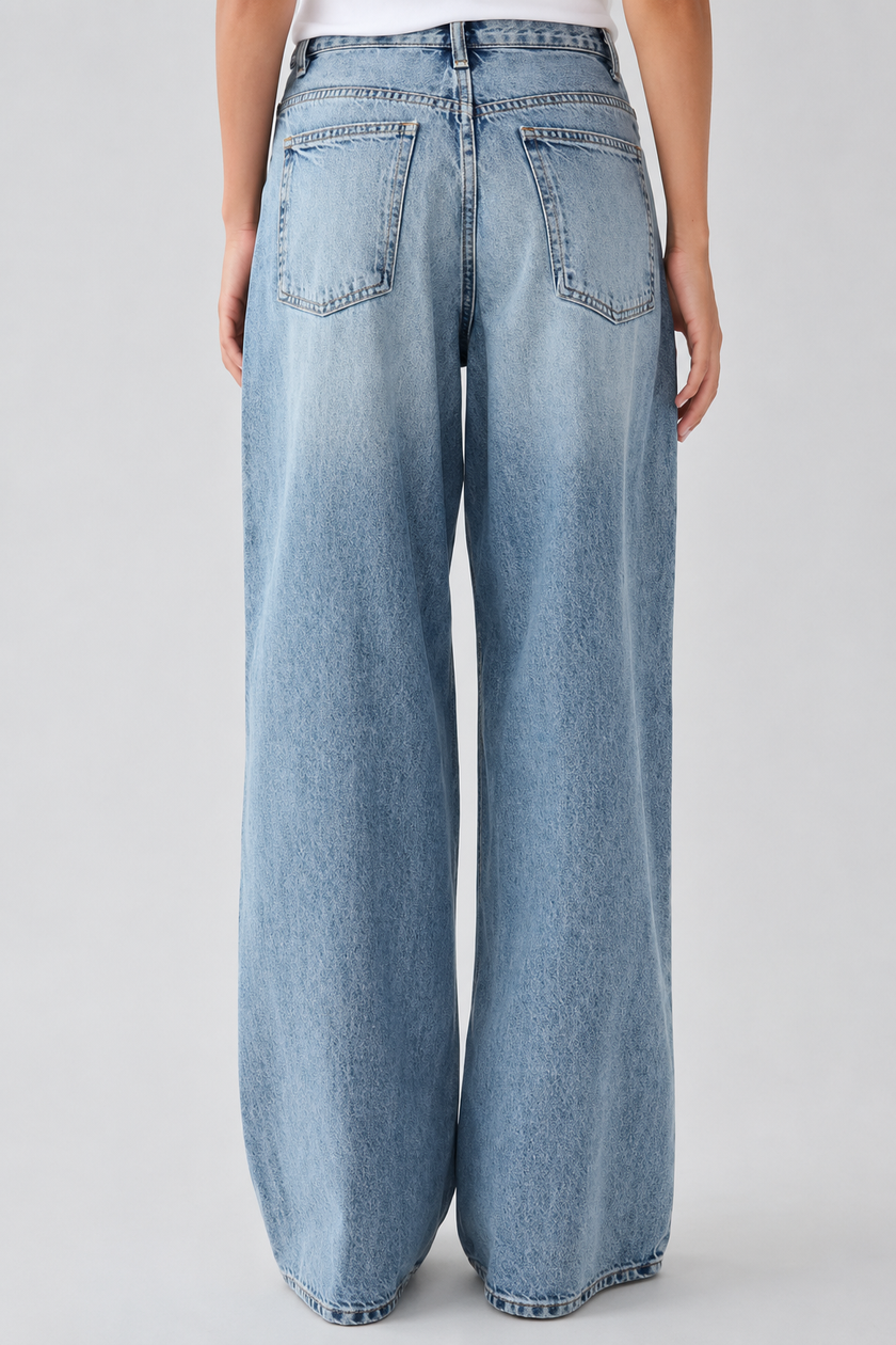 Colton Vintage Wash Wide-Leg Jeans