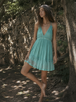 Swiss Dot Tiered Halter Mini Dress