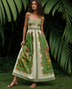 Vintage Tropical Floral Tie Strap Maxi Dress