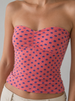Striped Ruched Bandeau Top
