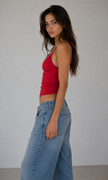 Deep V Ruched Crop Top