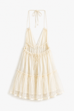 Swiss Dot Tiered Halter Mini Dress