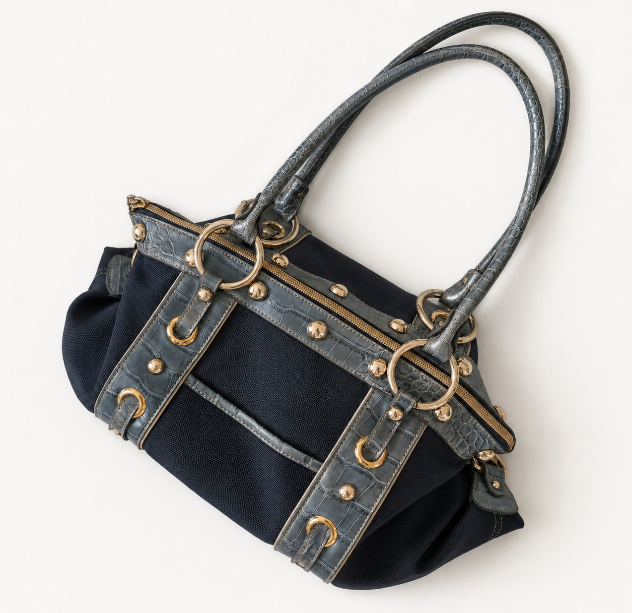 The Chrome & Canvas Satchel