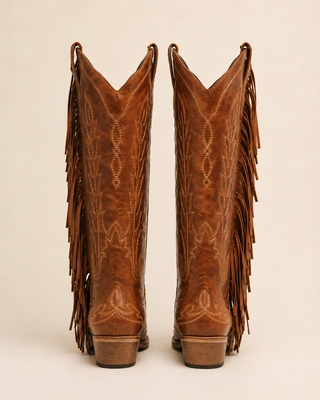 Anouk Fringe Embroidered Boots
