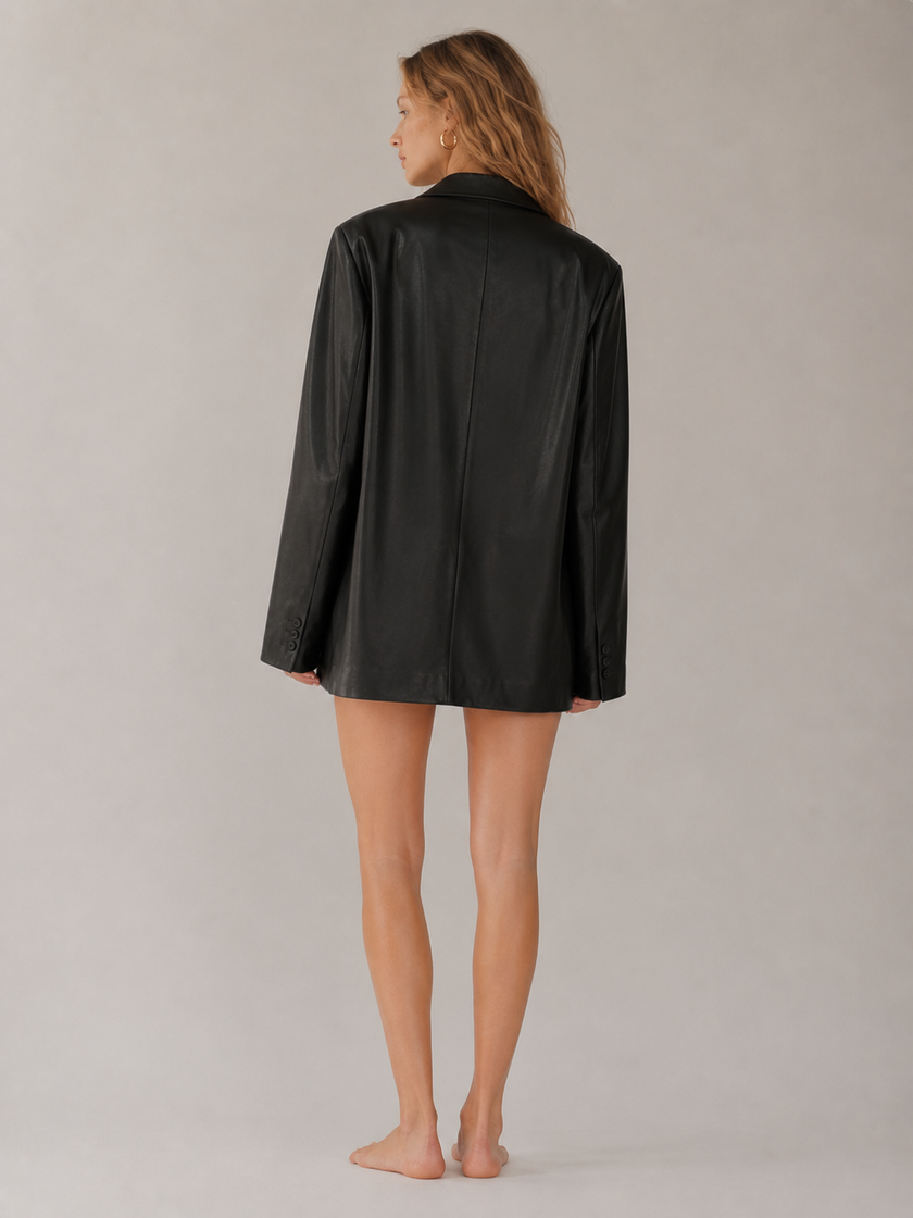 The Sable Leather Blazer