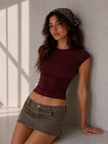 Open Back Top Boat Neck Top