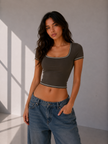 The Contrast Trim Top