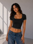 The Contrast Trim Top