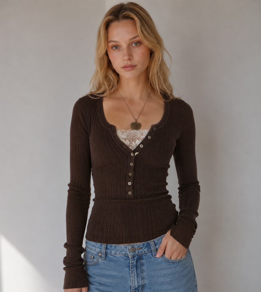 The Cozy Henley Top