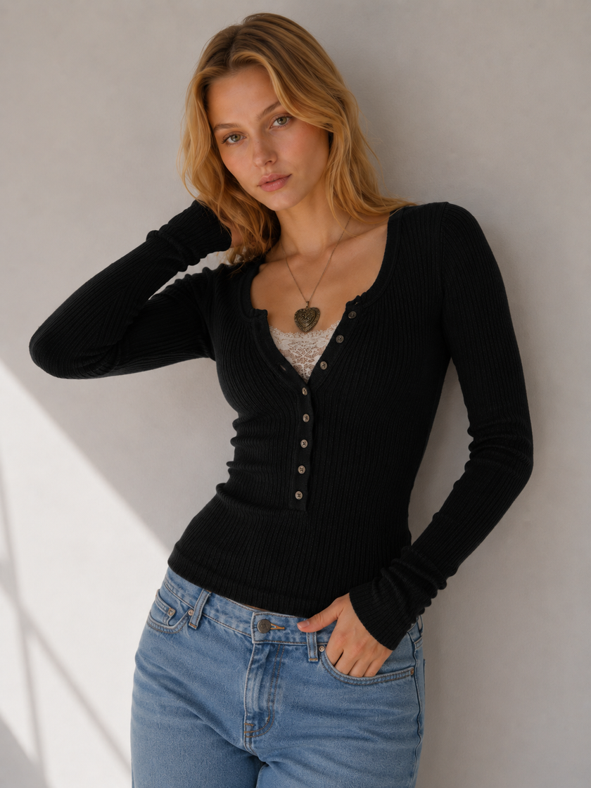 The Cozy Henley Top