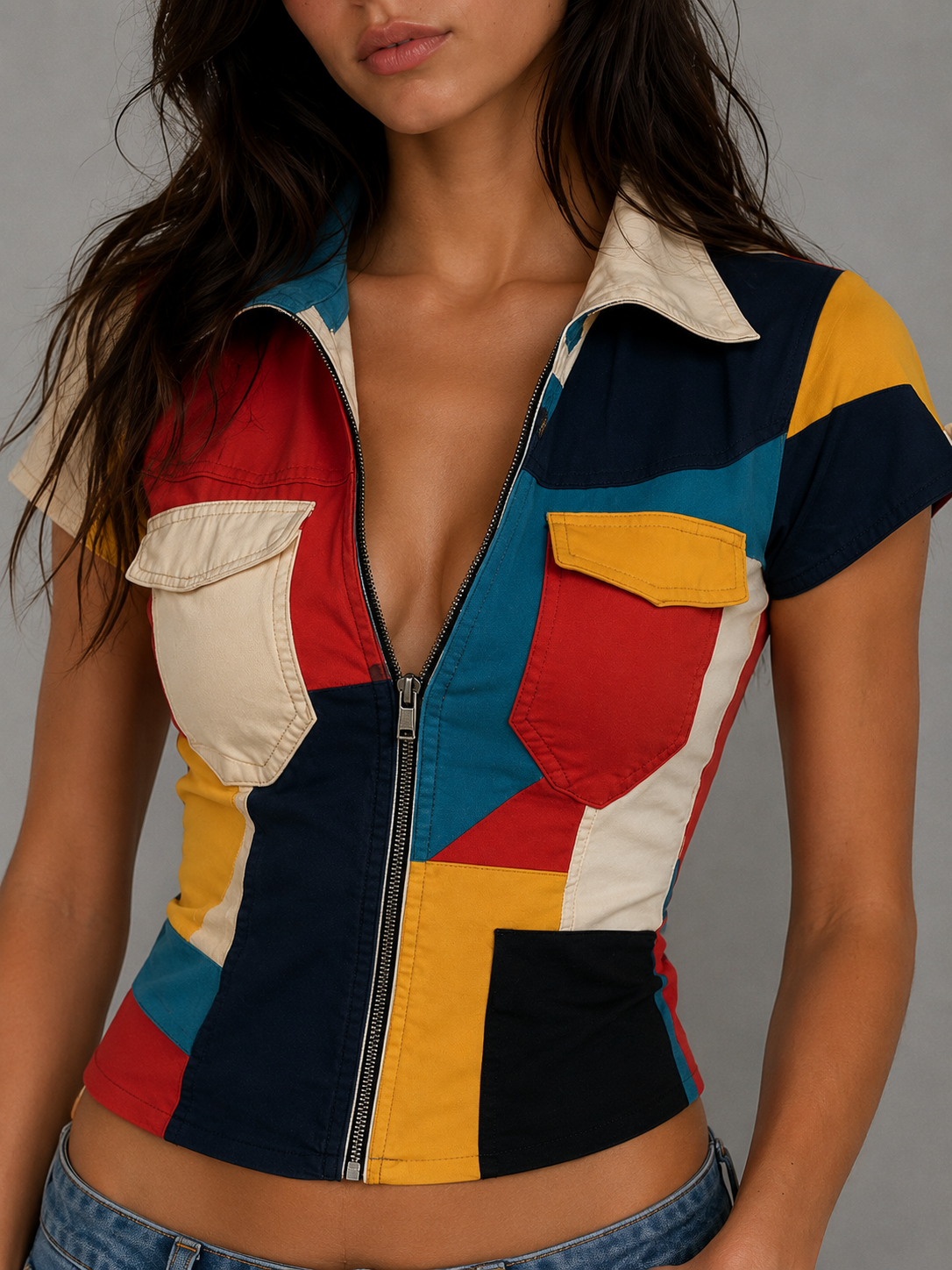The Color Block Racer Top