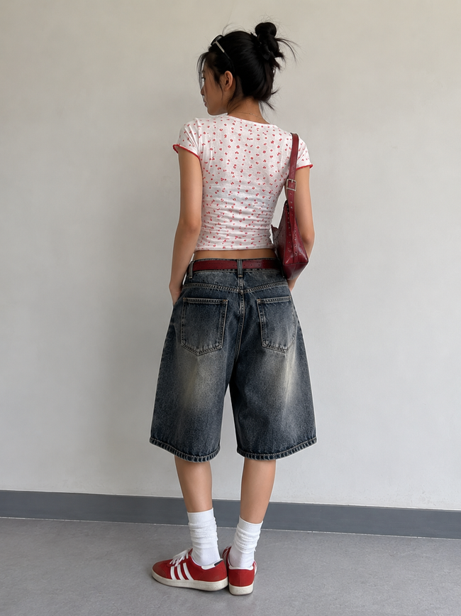 Vintage Washed Denim Jorts
