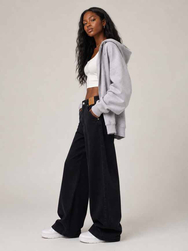 Midnight Motion Wide-Leg Jeans