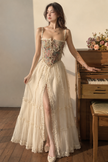 Renaissance Fair Floral Tapestry Lace-Up Corset Top