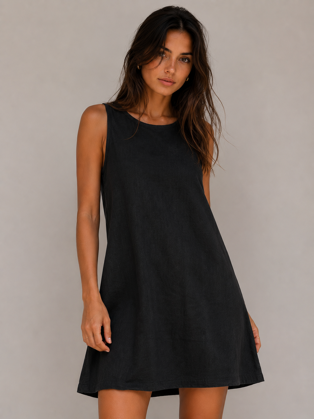 Relaxed Linen Blend Mini Dress