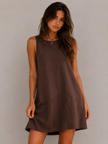 Relaxed Linen Blend Mini Dress