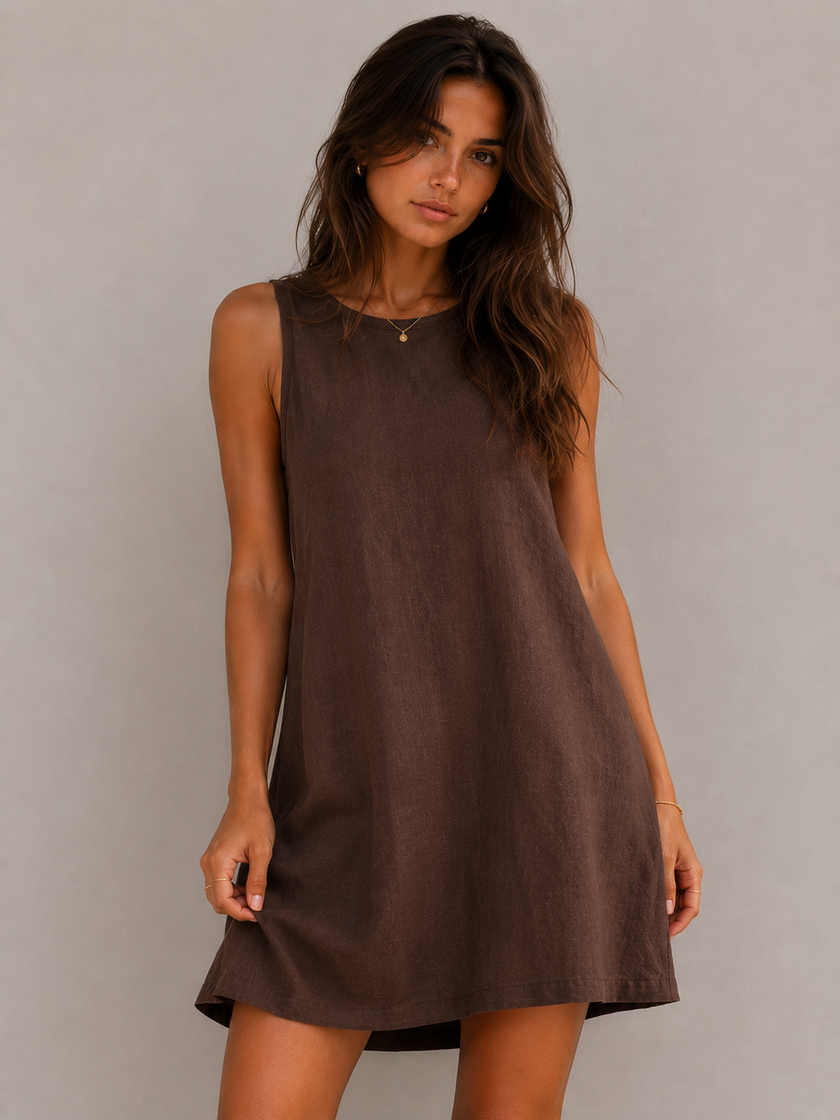 Relaxed Linen Blend Mini Dress