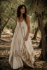 Floral Embroidered Handkerchief Maxi Dress