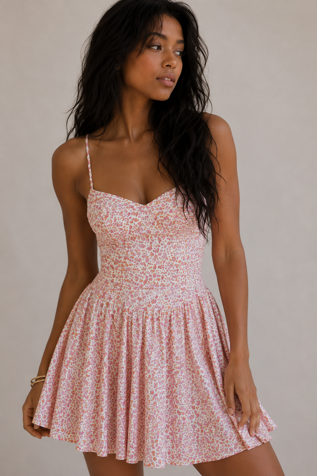 Ditsy Floral Corset Mini Dress