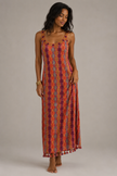 Retro Print Knit Maxi Dress