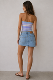 Asymmetrical Low Rise Denim Mini Skirt
