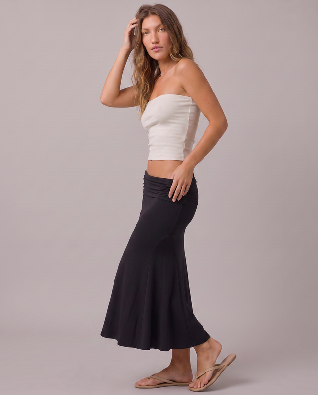 Tatianna Ruched Knit Midi Skirt