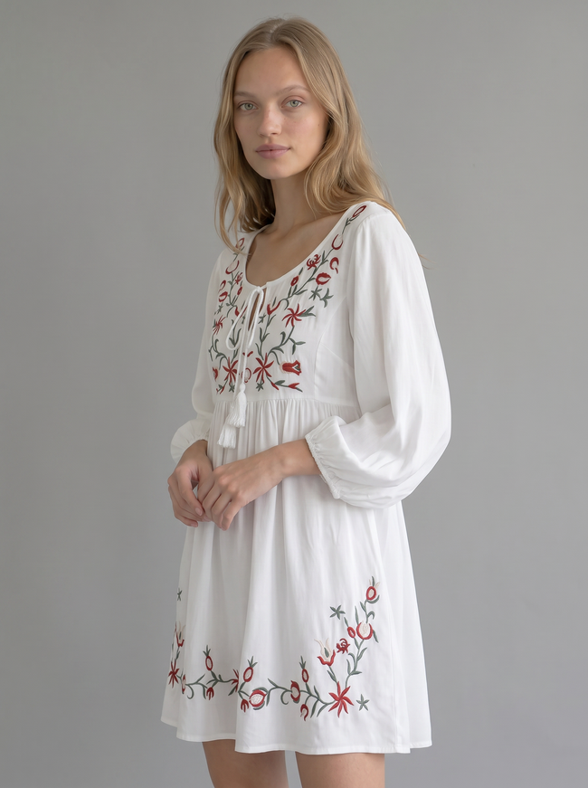 Marisole Embroidered Babydoll Dress