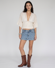 Classic Cut Denim Mini Skirt