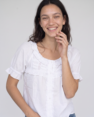 Colette Ruffle-Trim Blouse